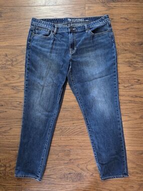GAP Jeans Women Size 14/32 Blue Sexy Boyfriend Relaxed Crop Ankle Denim Cotton